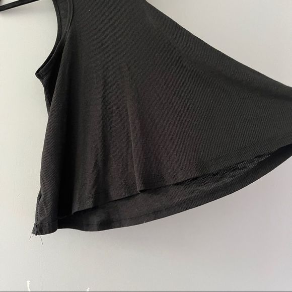 Free People - Black Waffle Knit Tank Top Size XS - Picture 4 of 6